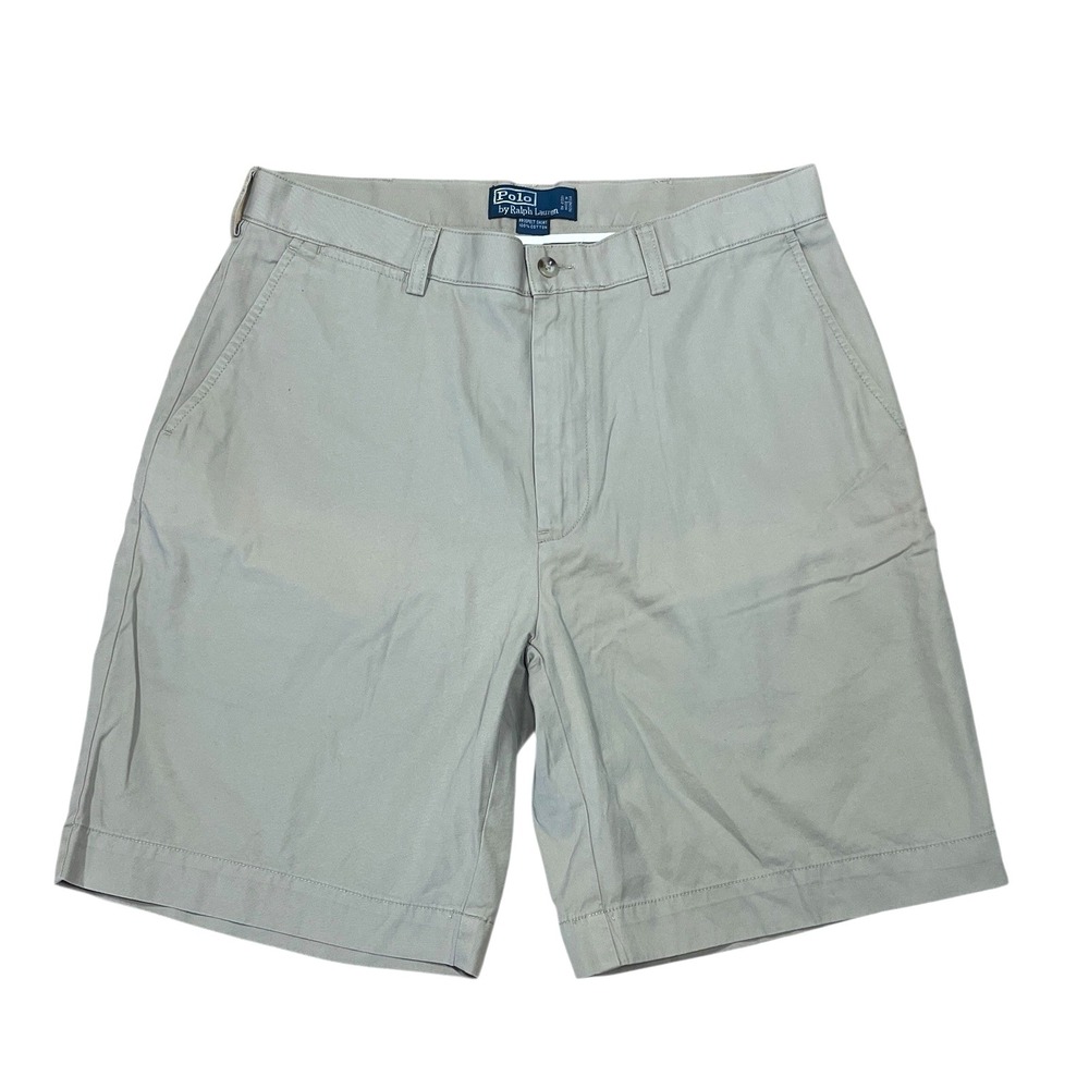 Vtg Polo Ralph Lauren Prospect Shorts Mens 34x9 Beige 100% Cotton Preppy